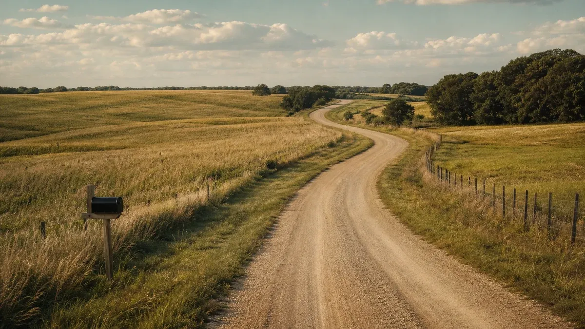 Country Roads farm country travel guide illustration